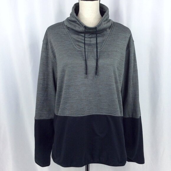 Columbia Funnel Neck Pullover Sweatshirt Womens Size XXL 2XL Black Gray Hiking - Picture 5 of 12